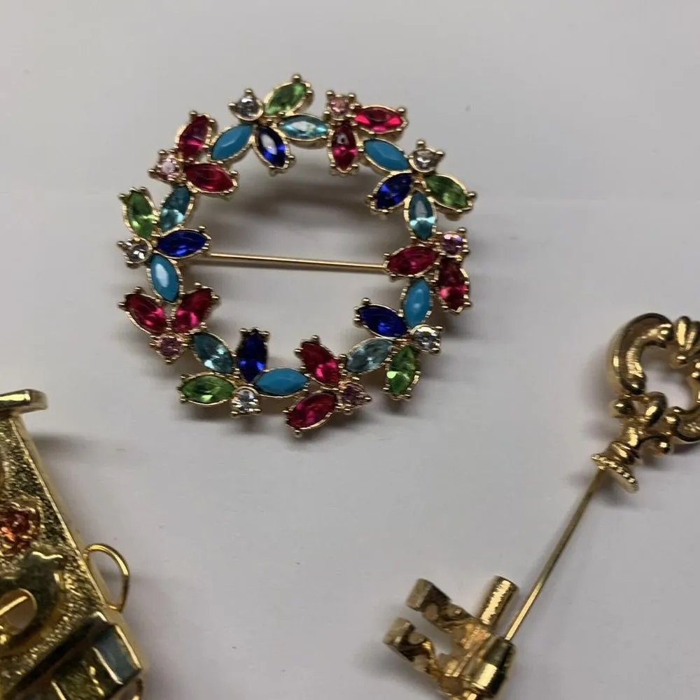 Lot Of 3 All Signed Gold Tone Vintage - Image 12