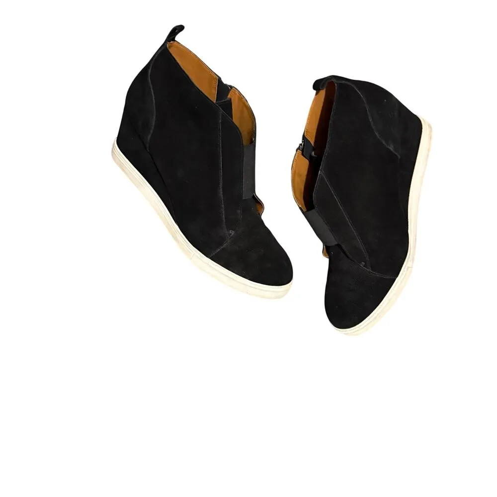 Linea paolo SZ 11 black Suede wedge sneaker heel women’s casual streetwear shoes - Image 7