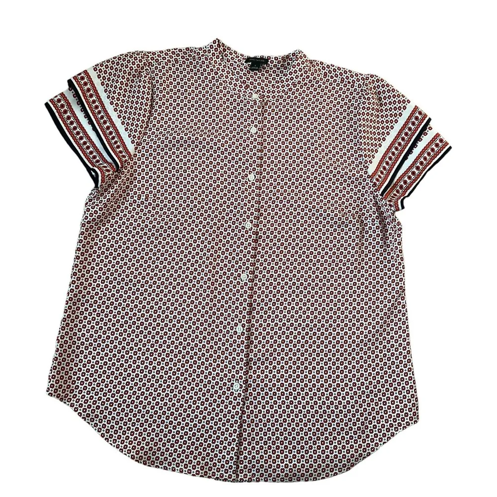 Ann Taylor Orange Flutter Sleeve Top Size L | 41-5 - Image 3