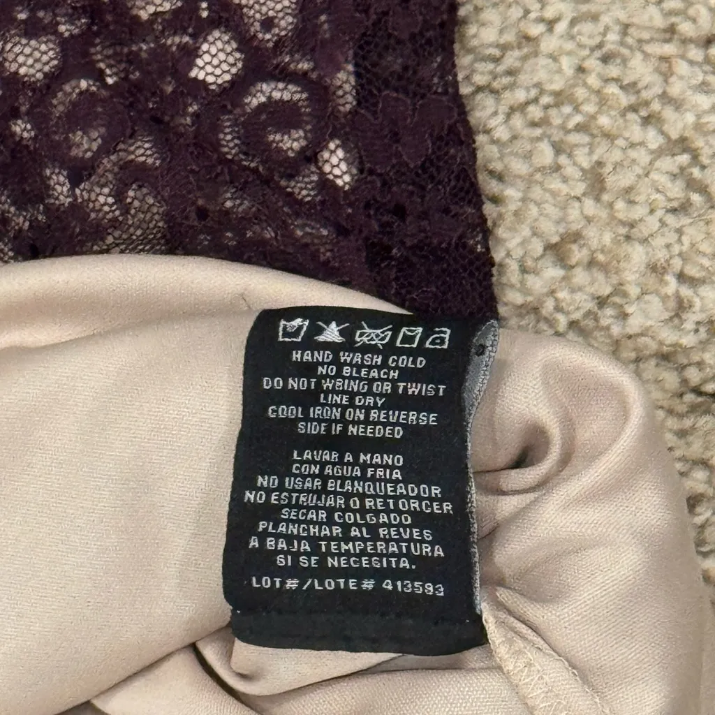 R&M Richards Plum Formal Lace Sequin Floral Sheath Dress 14W Mother of Bride - Image 12