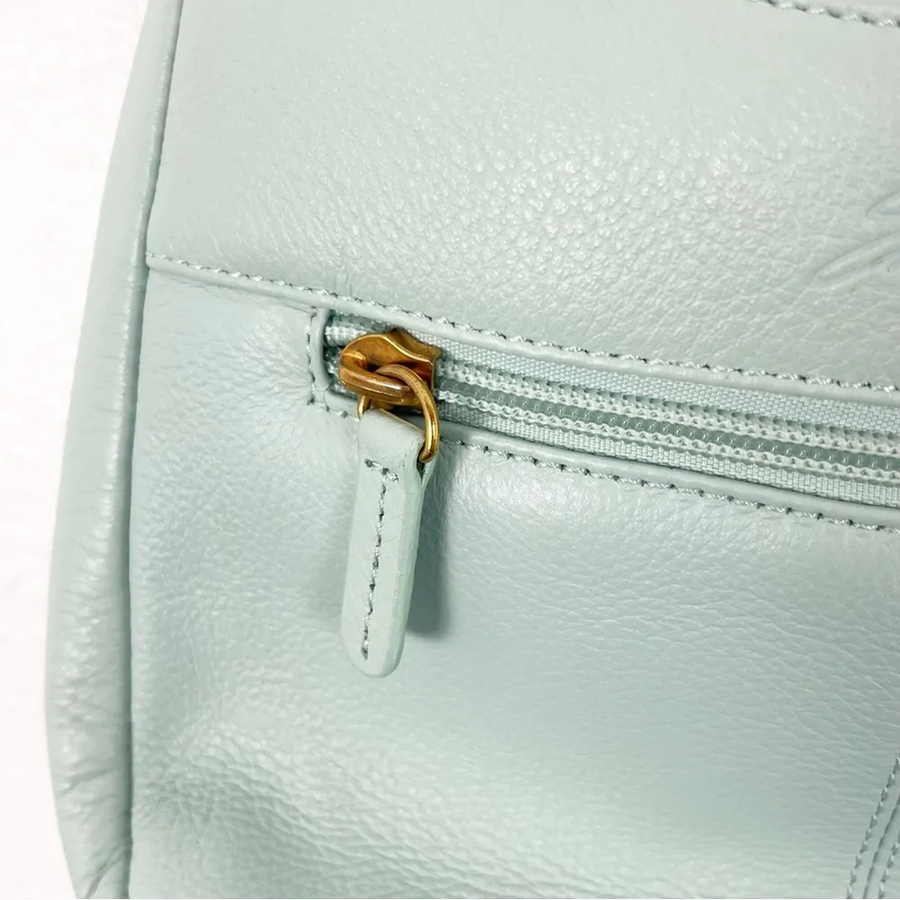 STONE MOUNTAIN Green Soft Leather Adjustable Strap Zipper Closure Shoulder Bag - Image 14