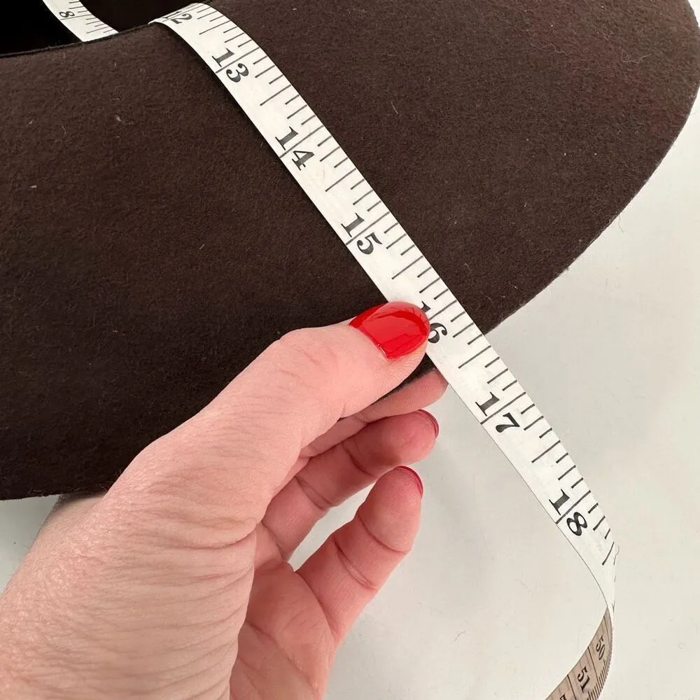 Vintage Y2K Forever 21 Women's Wool Chain Wide Brim Floppy Hat Brown One‎ Size - Image 8