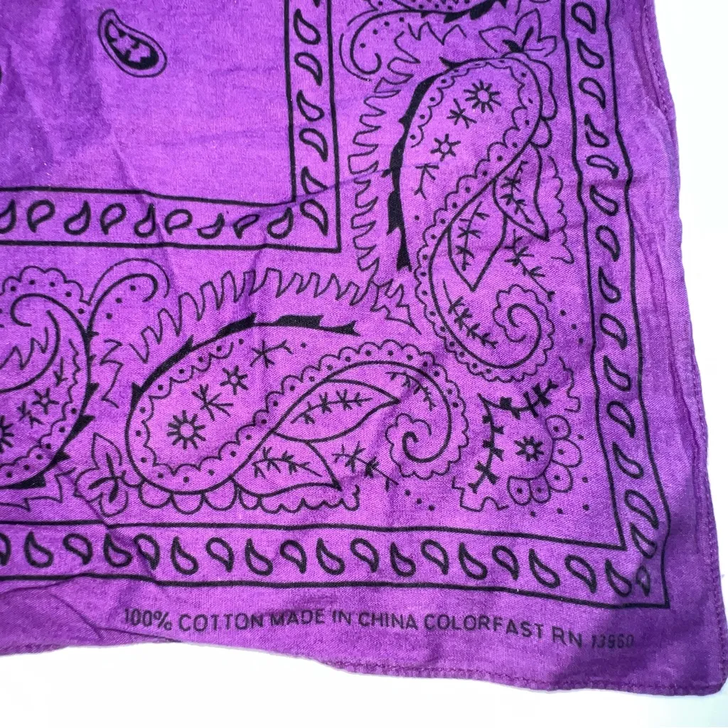 Vintage Paris Accessories Purple Paisley Scarf 22” X 21” - Image 3