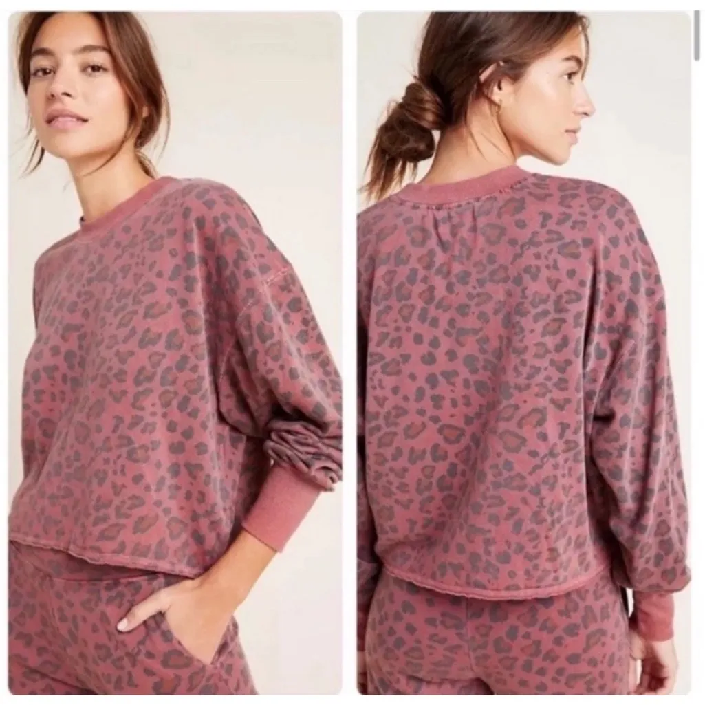 Sundry Leopard Matching Sweat Set - Pullover Sweatshirt & Jogger Sweatpants S/M - Image 9