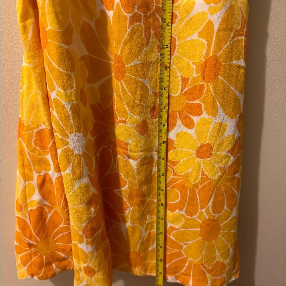 Faithfull the Brand Lovita Mini Dress Canaria Floral Marigold Size US 8 - Image 5