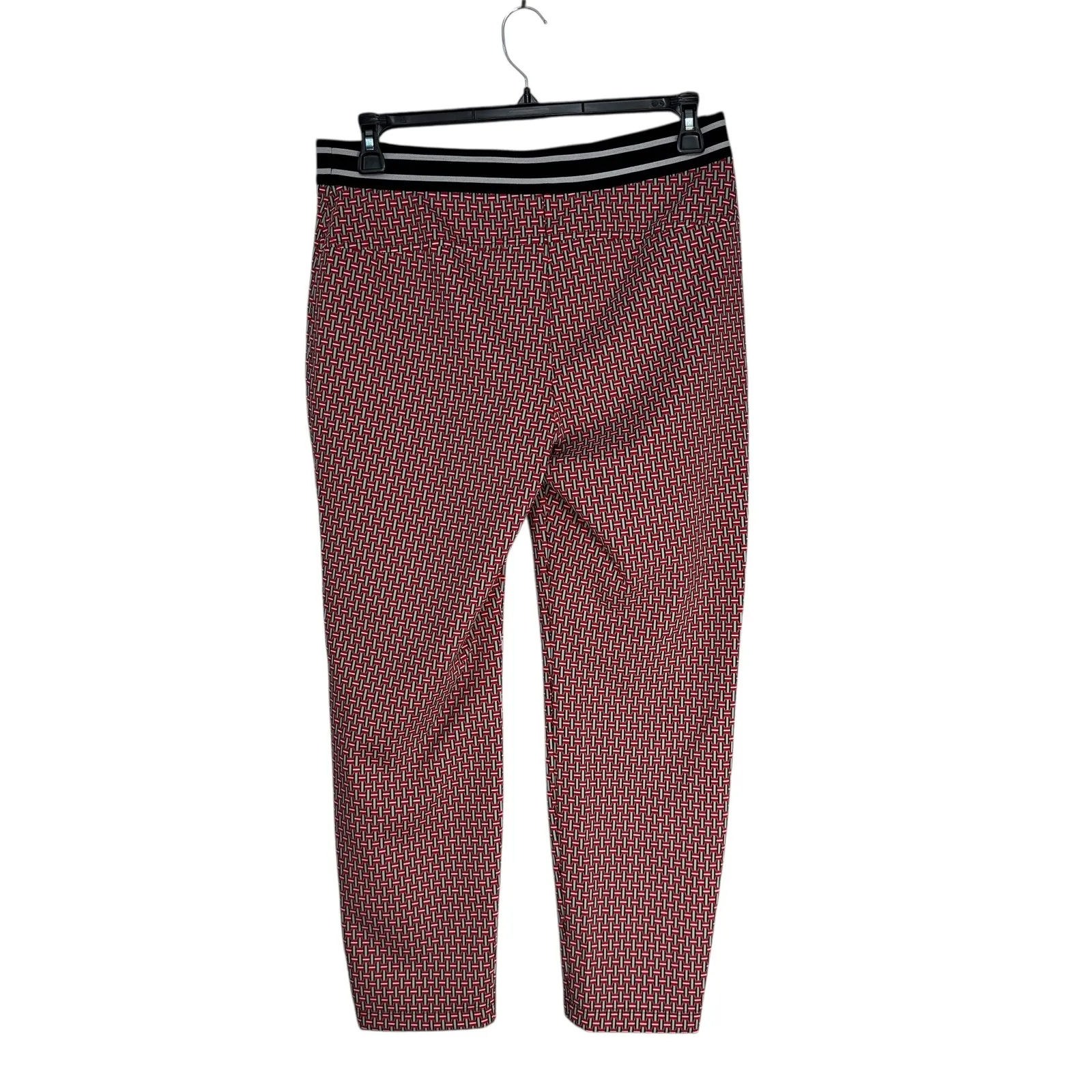 Marc Cain Sports Patterned Cropped Pants Black Red Geometric Italian Fabric N 6 Size 12 - Image 12