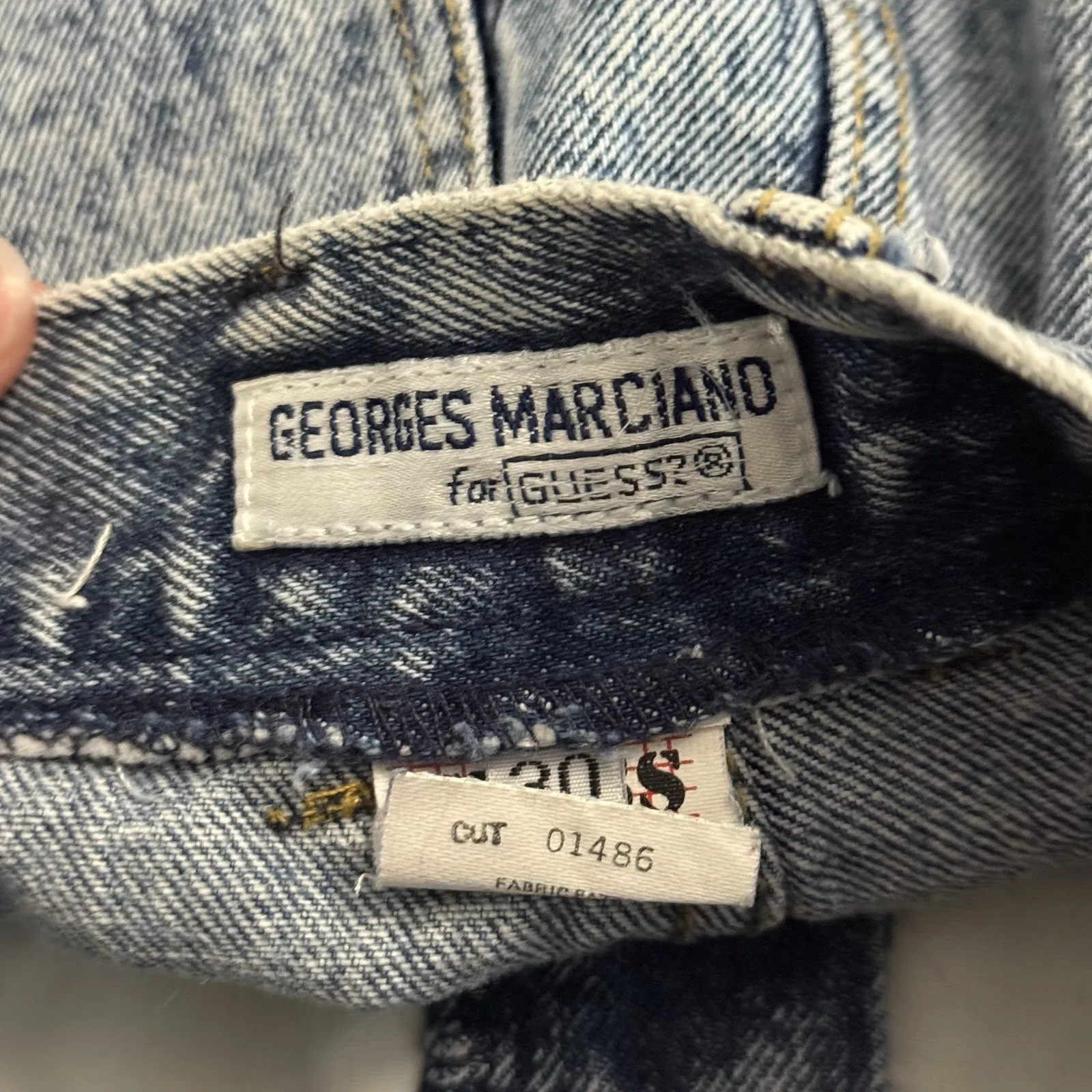 Vintage 80s Georges Marciano Guess High Waist Acid Wash Denim Skirt Sz 30 USA - Image 2