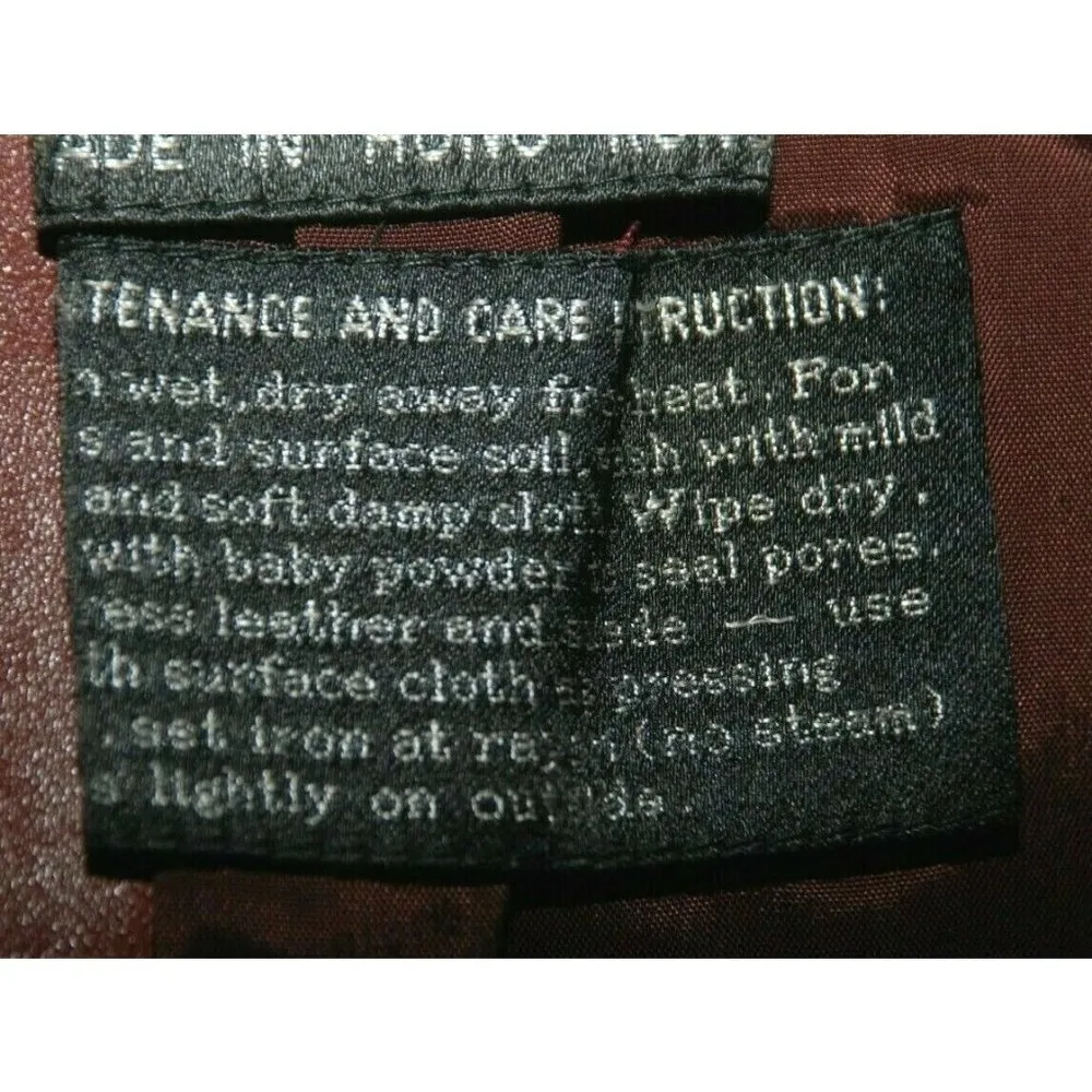 Casual Corner Ladies Brown Leather Jacket Size 11 Long Sleeve Double Button - Image 11