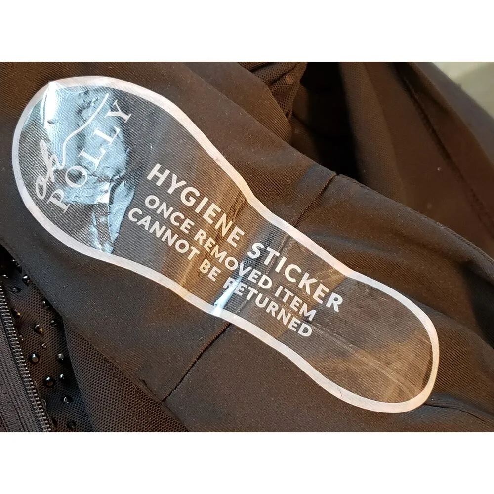 Oh Polly Mini Bodycon Dress Women's Size 4 Black Sheer Embellished Scoop Neck - Image 9