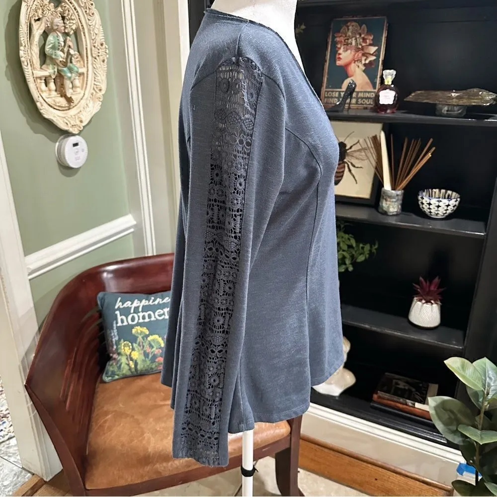 North River Blue Long Sleeve Peplum T - Image 2