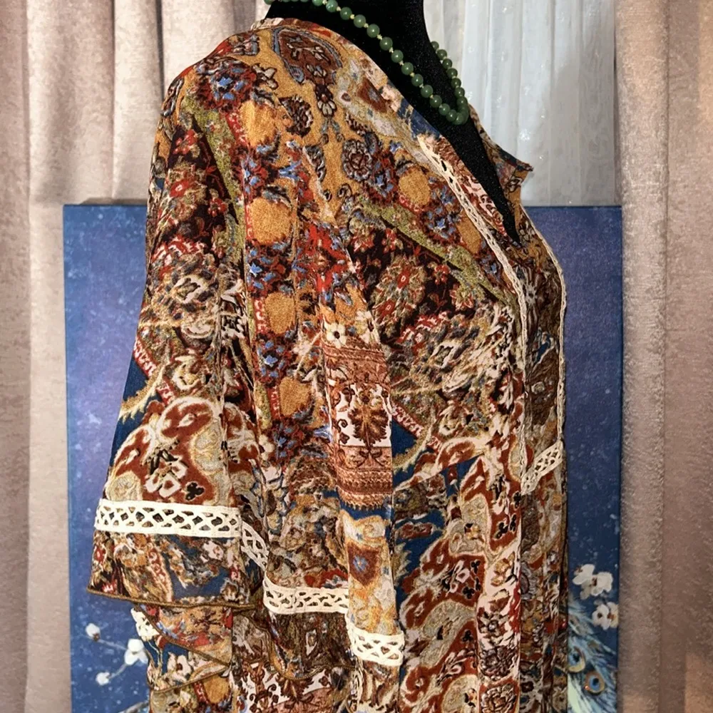 cha cha vente Size M Boho Blouse - Image 9