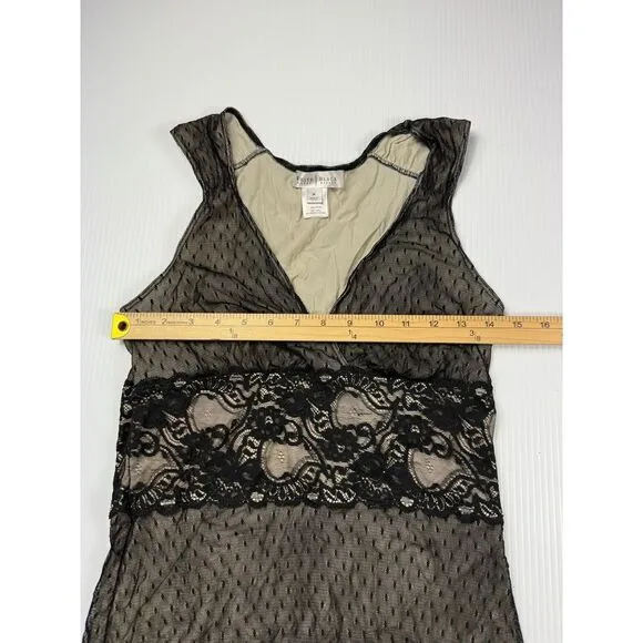 White House Black Market Elegant Black Lace Overlay Cocktail Dress‎ Size M - Image 3