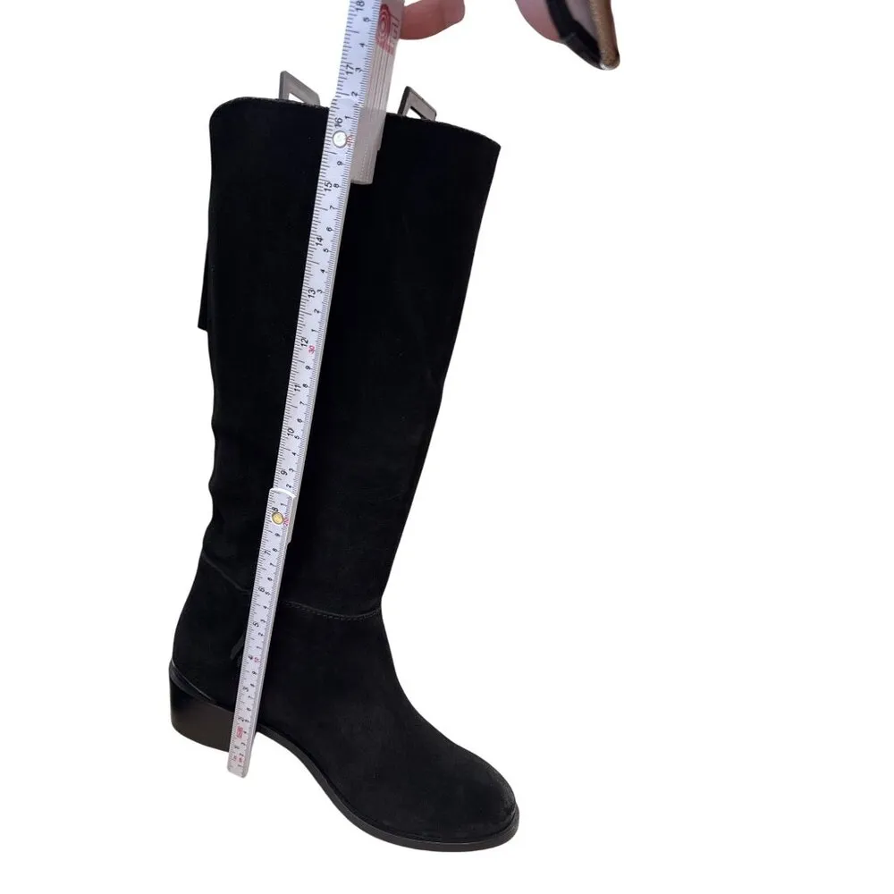 Naughty Monkey Womens Black Suede Leather Riding Boots Size 8.5 SKU 7436 - Image 3