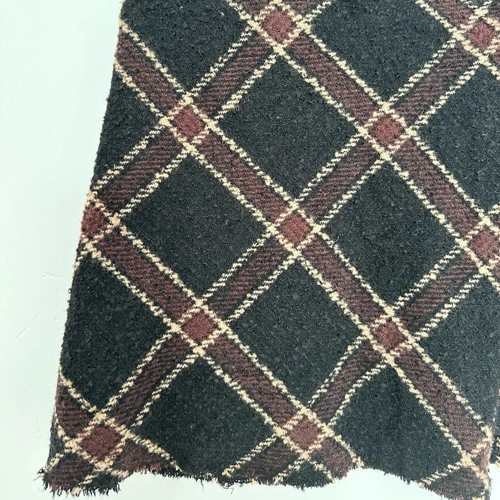 Urban Outfitters Plaid Black Motif Wrap Skirt Huntley Wool Wrap SP - Image 3