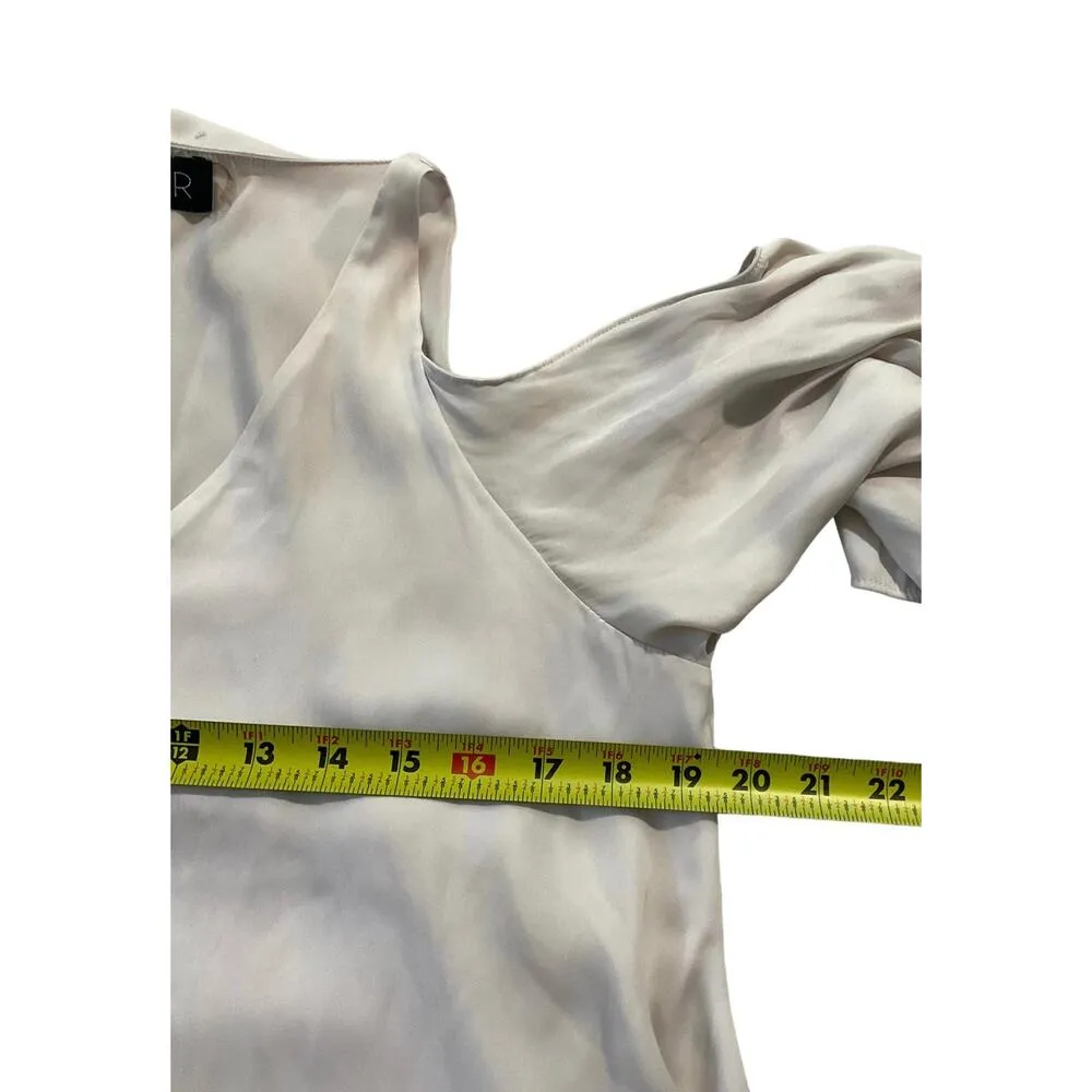 ASTR Off White Cold Shoulder Satin 3/4 Sleeve Crop Top Women Size Medium | 25-11 - Image 7