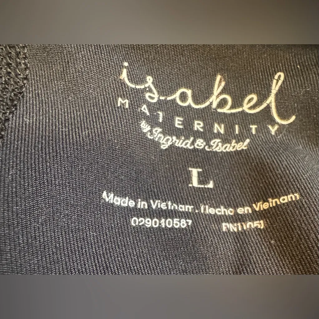 Isabel Maternity | Black Leggings with Crossback Belly Band | Size Large - Image 6