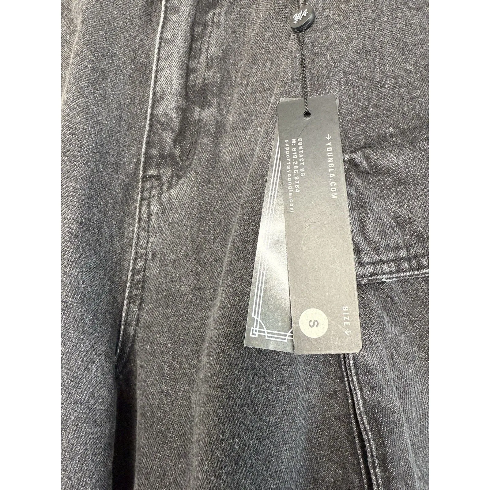 YoungLA Carryall Cargo Jeans Women's Size‎ S Vintage black gaggy barrel Y2K - Image 10