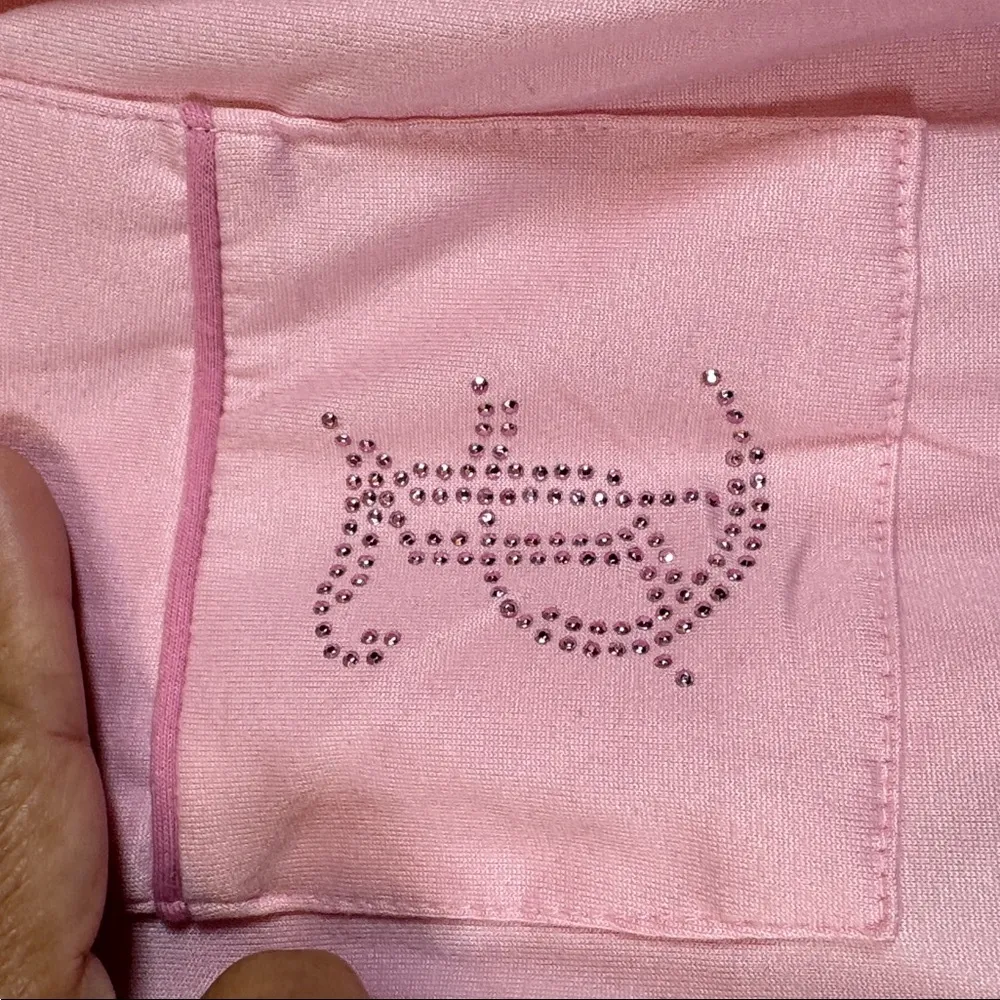 Juicy Couture Pink Sleepwear Pajama Button Down Shirt Soft Size Med EUC #5909 - Image 3