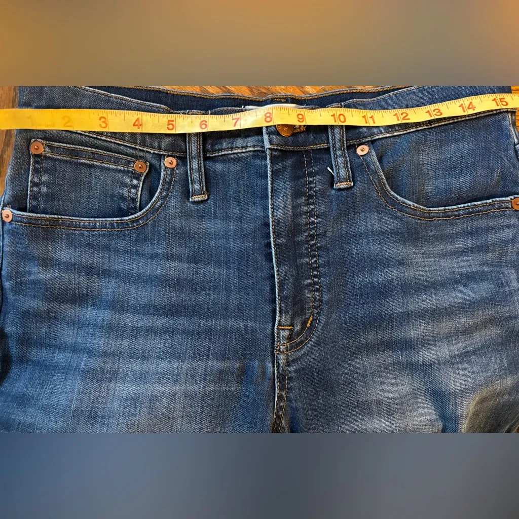 Madewell Crop Cali Demi Kick Boot Jean Sz 30X22 Short Medium Wash Cotton Stretch - Image 8