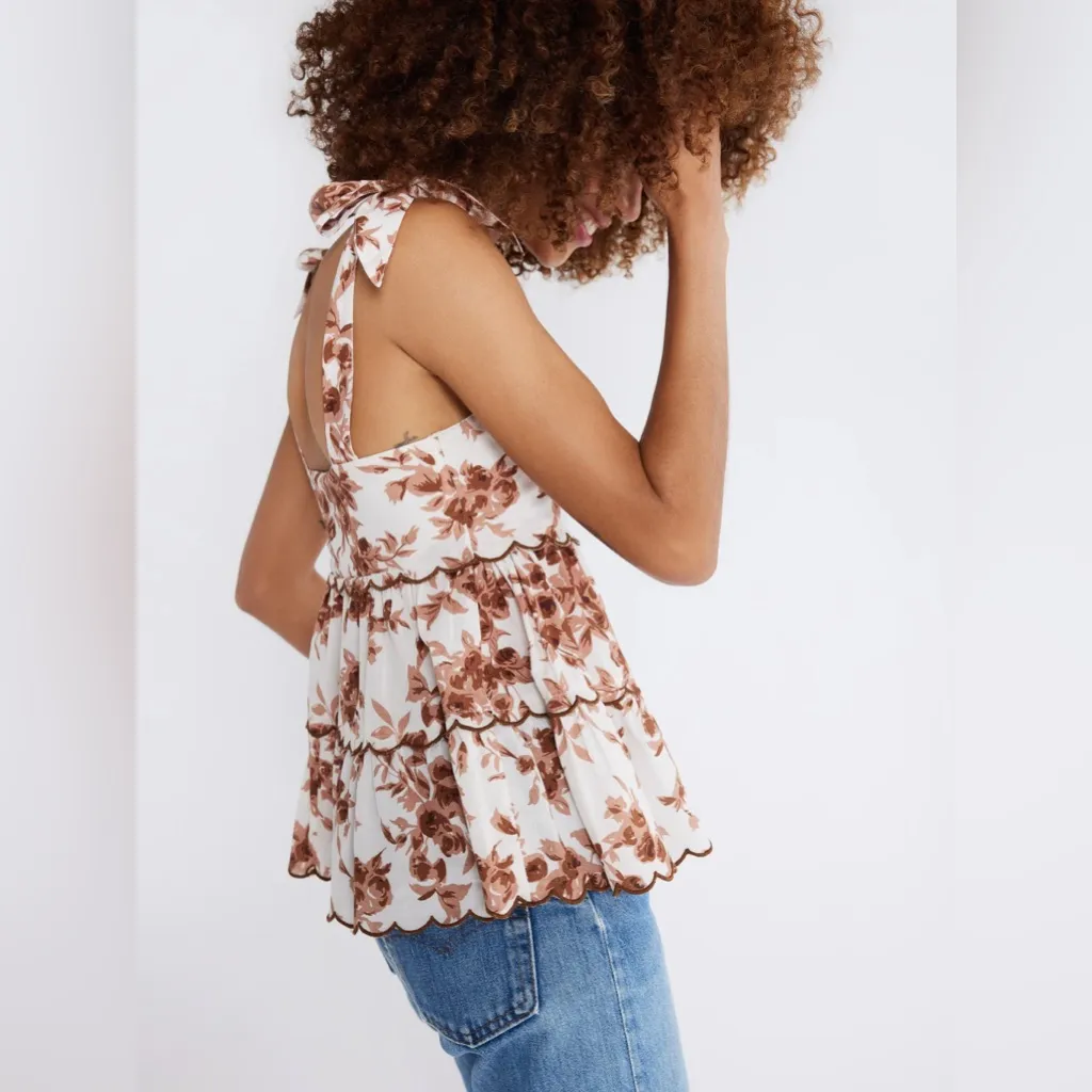 NWT *plastic* DELPHINE TOP IN CAFE BOUQUET Brown - Image 3