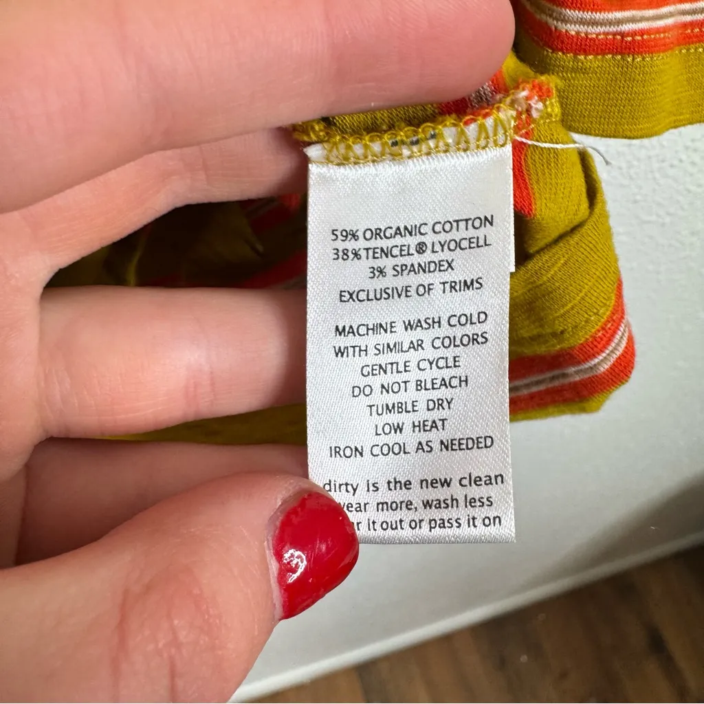 Toad&Co Marley Short Sleeve Striped Tee Size Small Yellow - Image 5