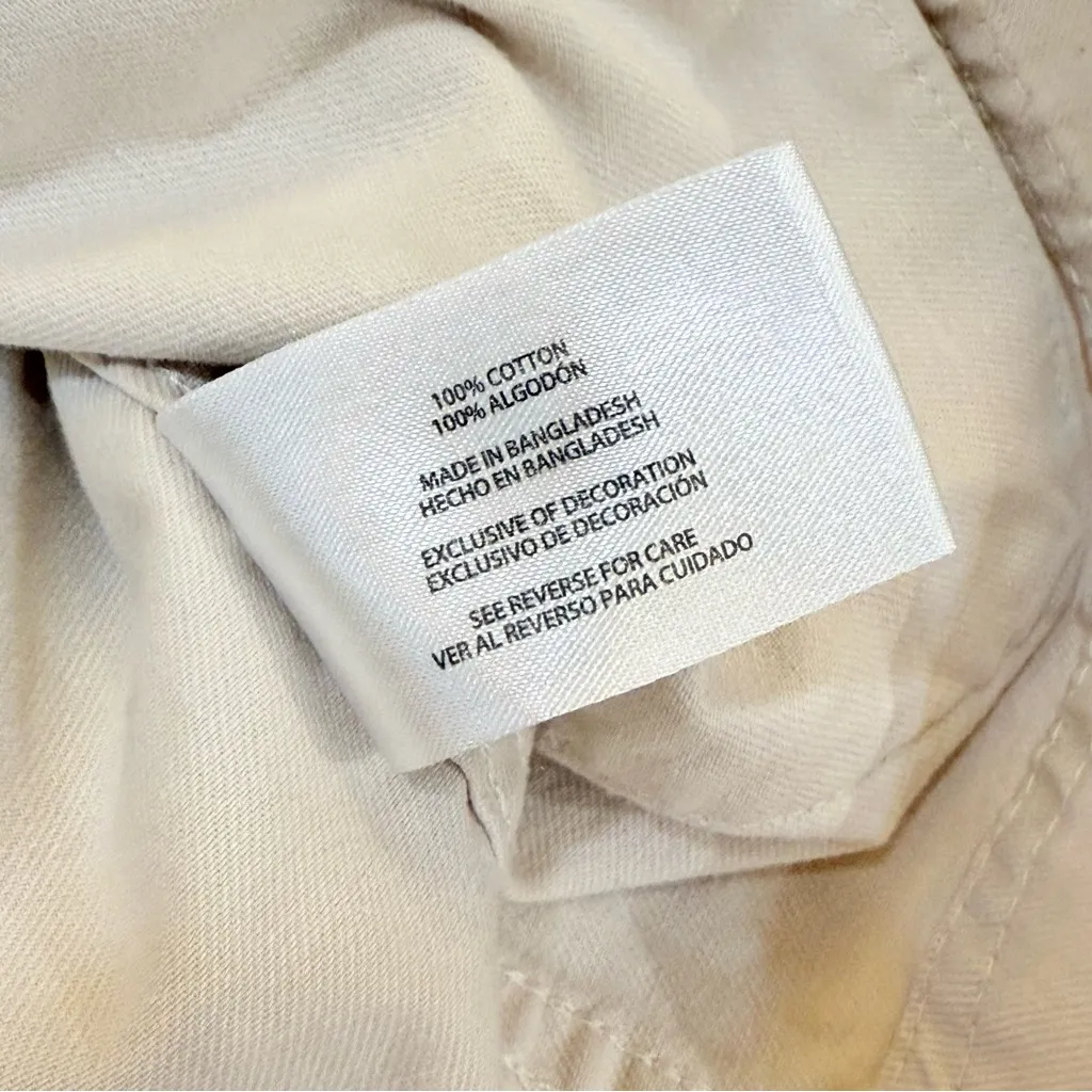 Gap Beige Cotton Utility Zip Front Jacket Small - Image 4