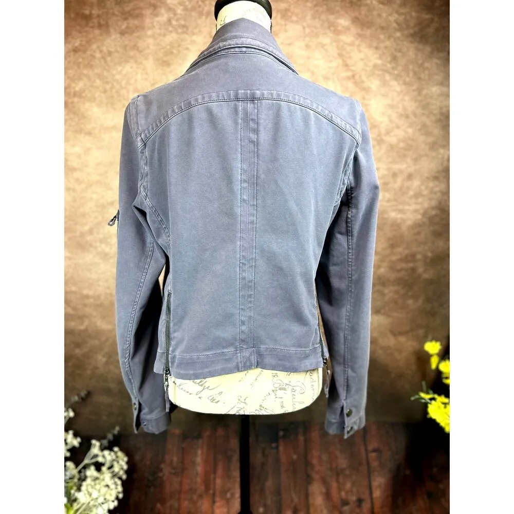 Peyton Jensen Moto Jacket with Zippers- Grey - size L - Image 9