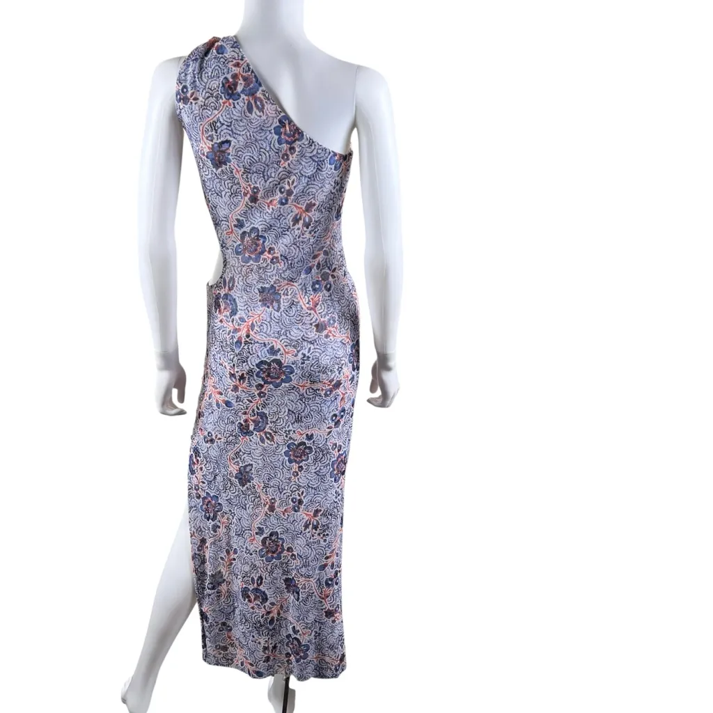 MISA Mesh Floral Cut-Out One-Shoulder Dress Large - Image 9