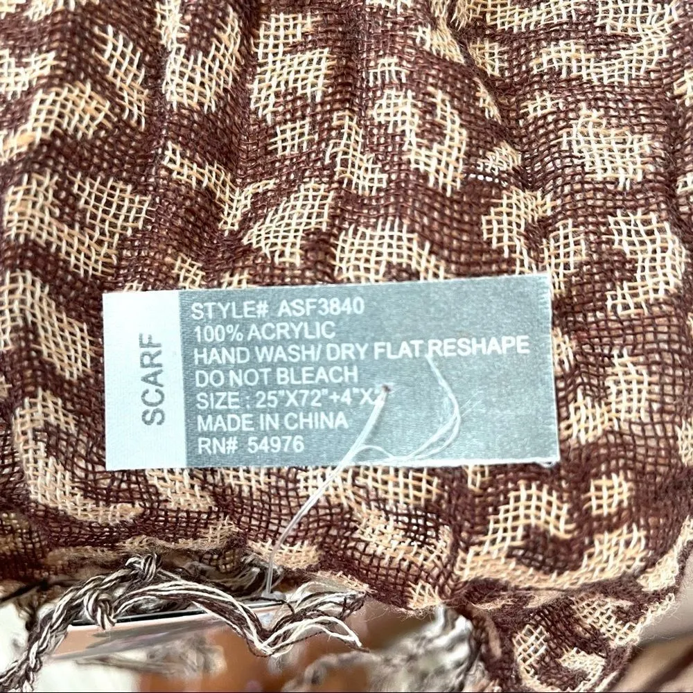 David and Young brown leopard scarf NWT - Image 6