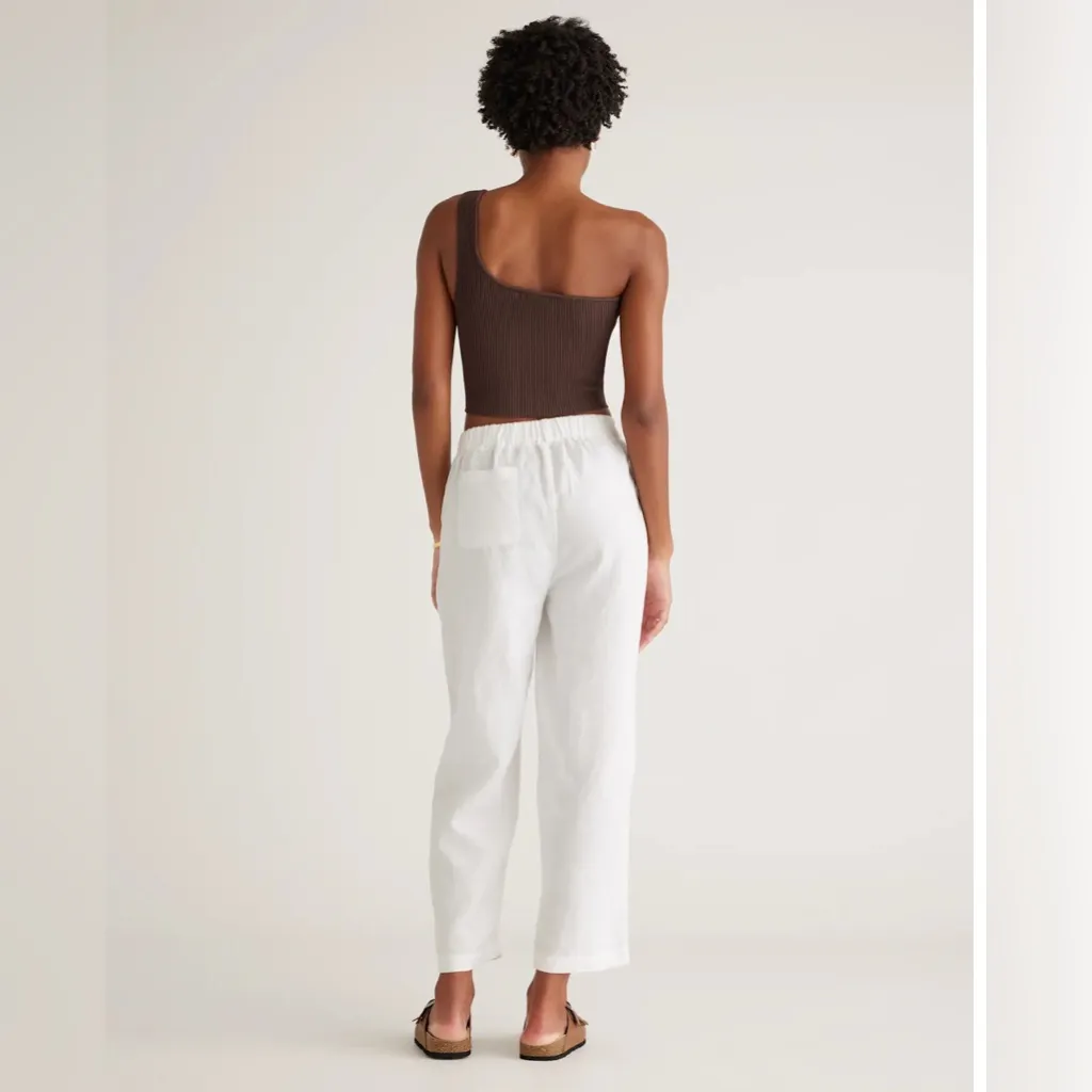 Quince women’s 100% European Linen Pants lightweight white Size S NWOT - Image 3