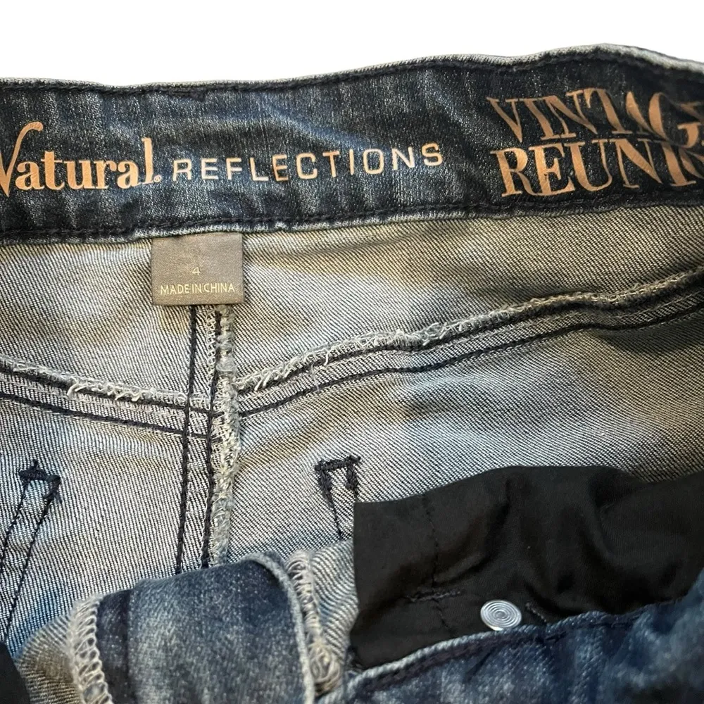 Natural Reflections Vintage Reunion Distressed Patchwork Jeans, sz 4 - Image 12