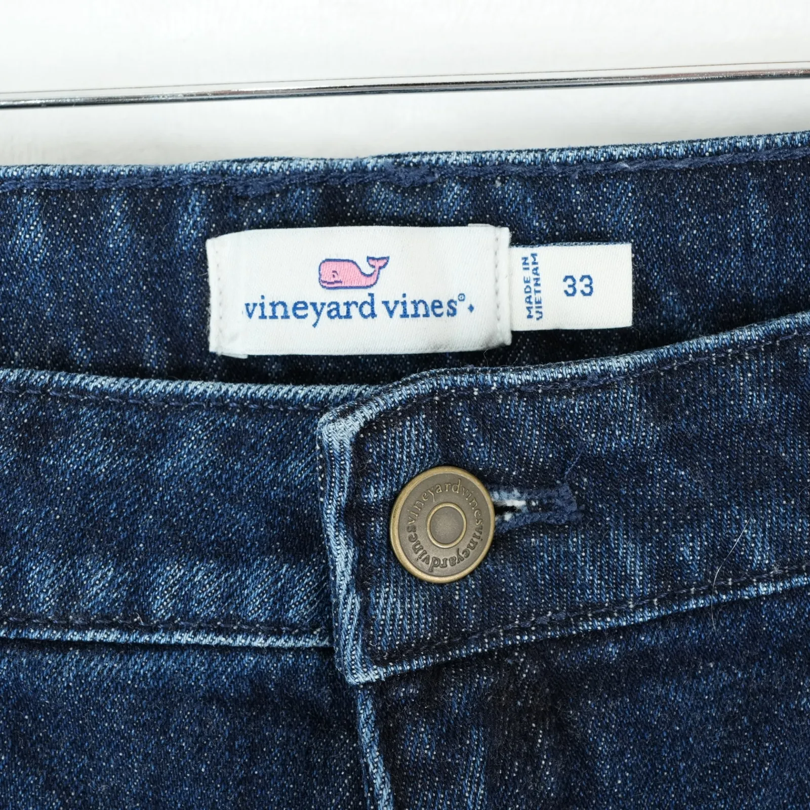 Vineyard Vines Jeans Womens 33 Fits 37x28 High Rise Straight Crop Raw Hem Mom - Image 5