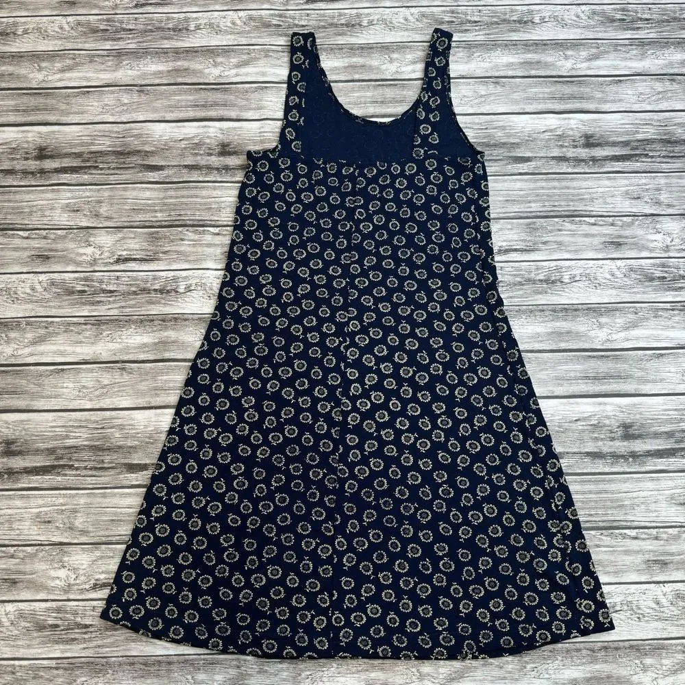 Top This Vintage VTG Women's Sunflower Mini Dress S SM Small Navy Blue Yellow - Image 12
