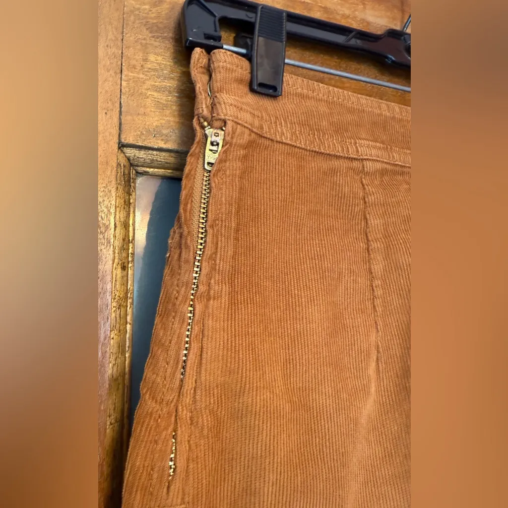 Frame Denim Le Bardot Tobacco Corduroy Fall Mini Skirt Side Zip - Size 23 - Image 9