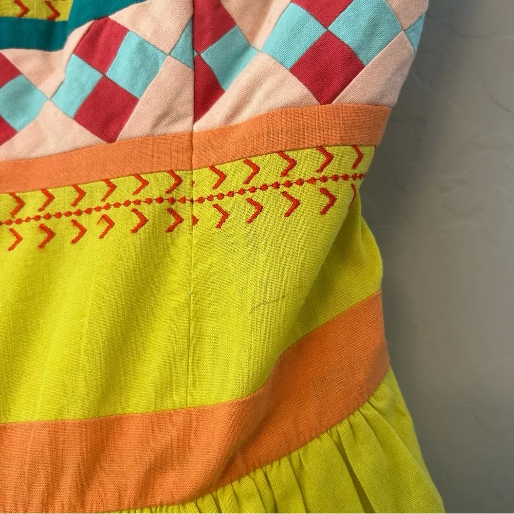 Anthropologie Leifsdottir ribboned Quilotoa multicolored strapless dress size 4 - Image 5