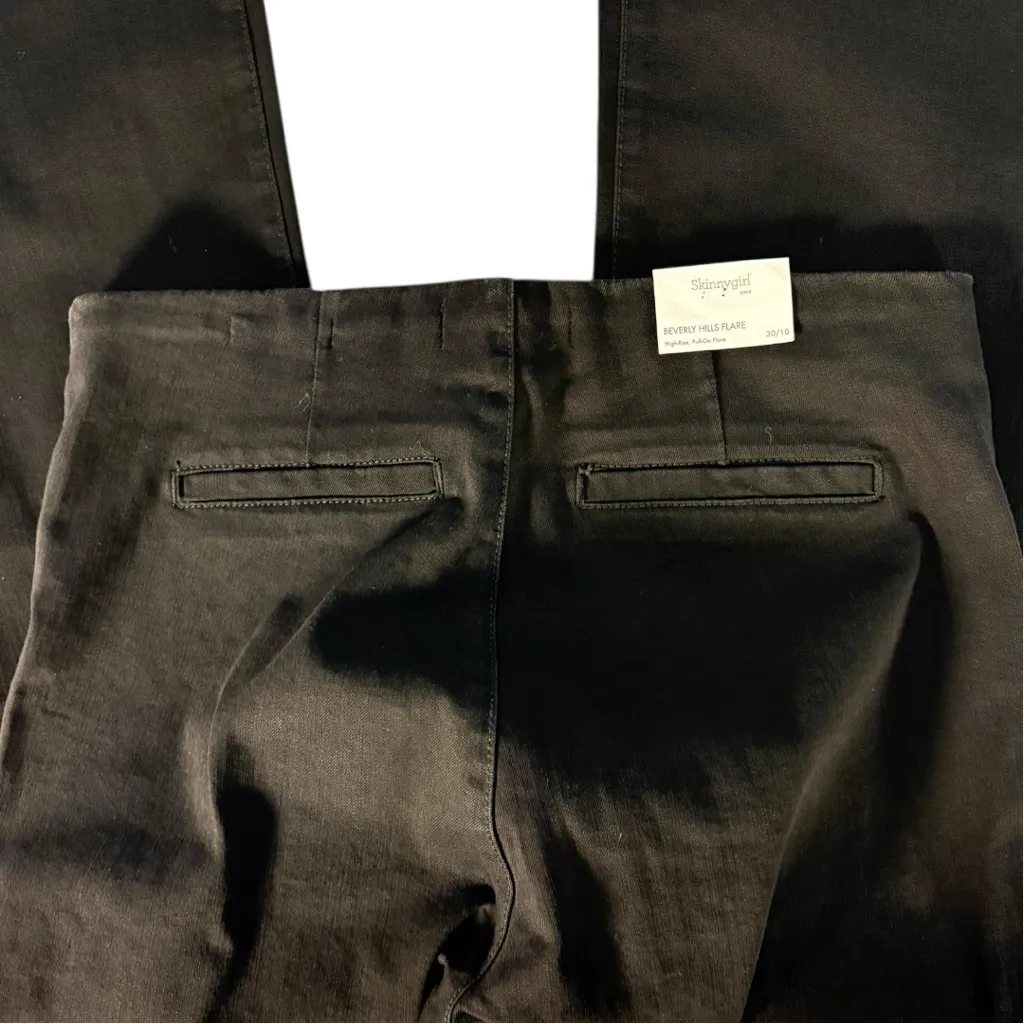 Skinnygirl Beverly Hills Flare Pants Women’s 30/10 Black High Rise Stretch NWT - Image 4