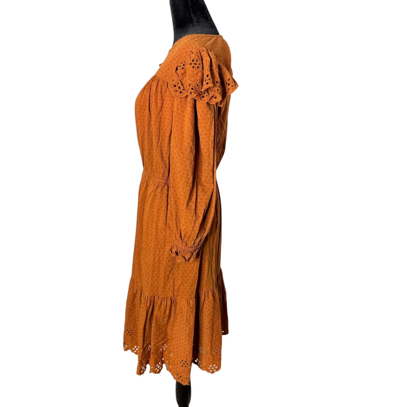 Universal Thread Dress Womens M Eyelet Ruffle Cottagecore‎ BOHO Tiered - Image 4