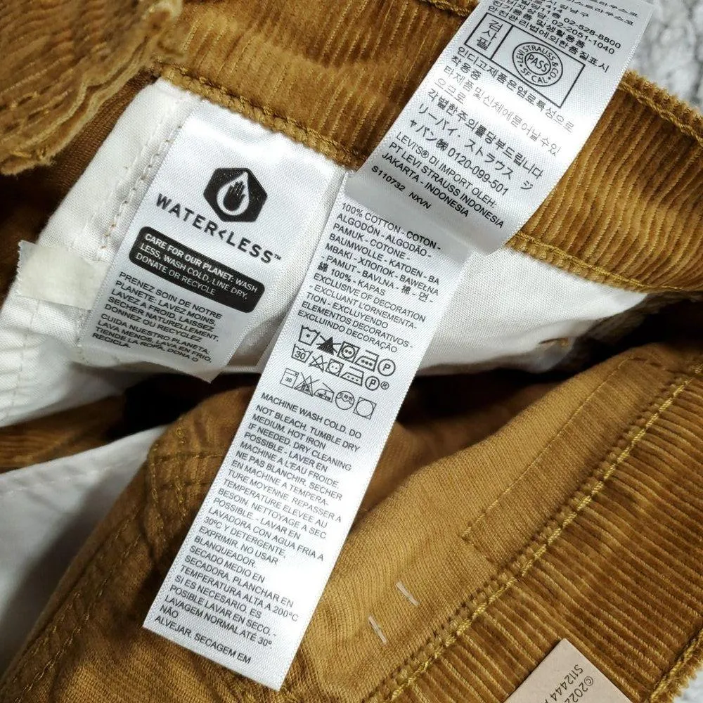 Levi's 94 Baggy Corduroy Brown Straight Leg Loose Pants Y2K 90s Size 23 x 31 - Image 8