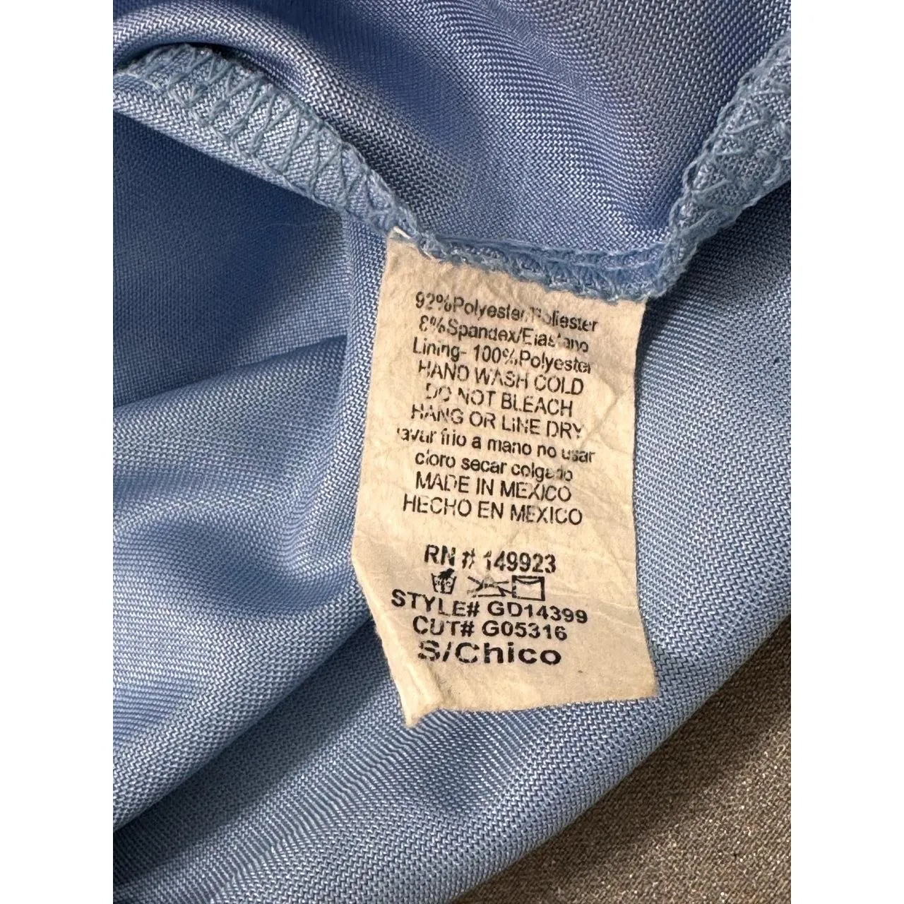 Windsor Light Blue Satin Ruched Cowl‎ Neck Mini Dress S - Image 5