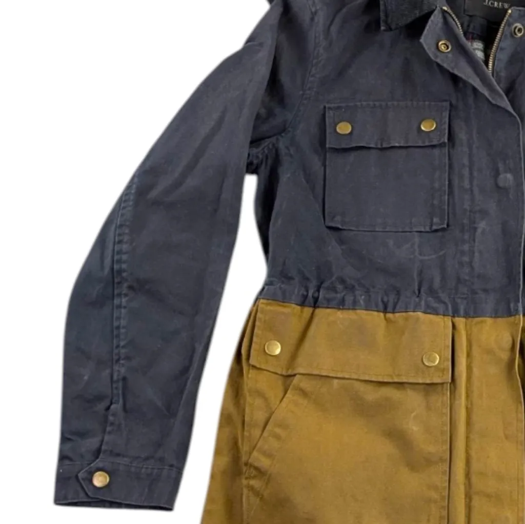 J. Crew Colorblock Barn/Chore Waxed Cotton Field Jacket EUC Size S     F215 - Image 12