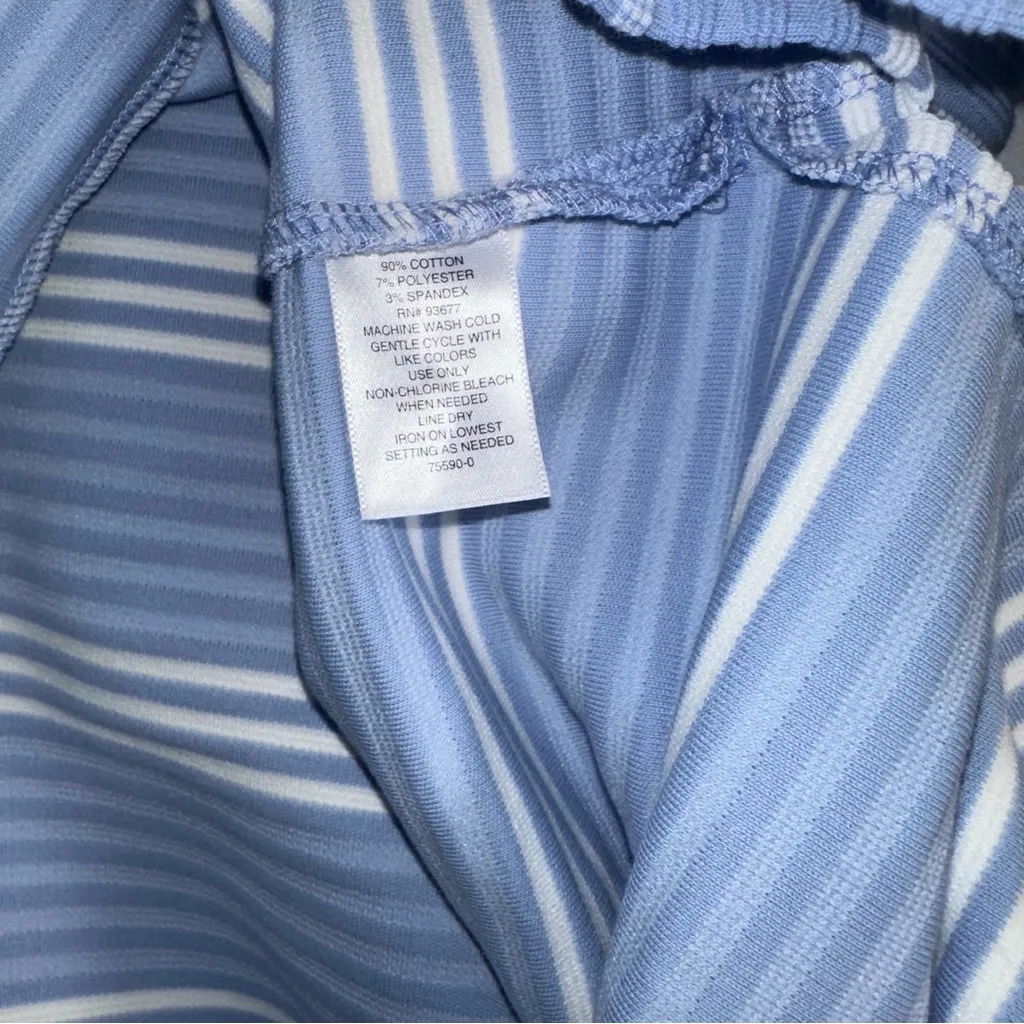 Liz Claiborne Top Women's Large Brunnera Blue and White Stripe Knit Tunic NEW - Image 6