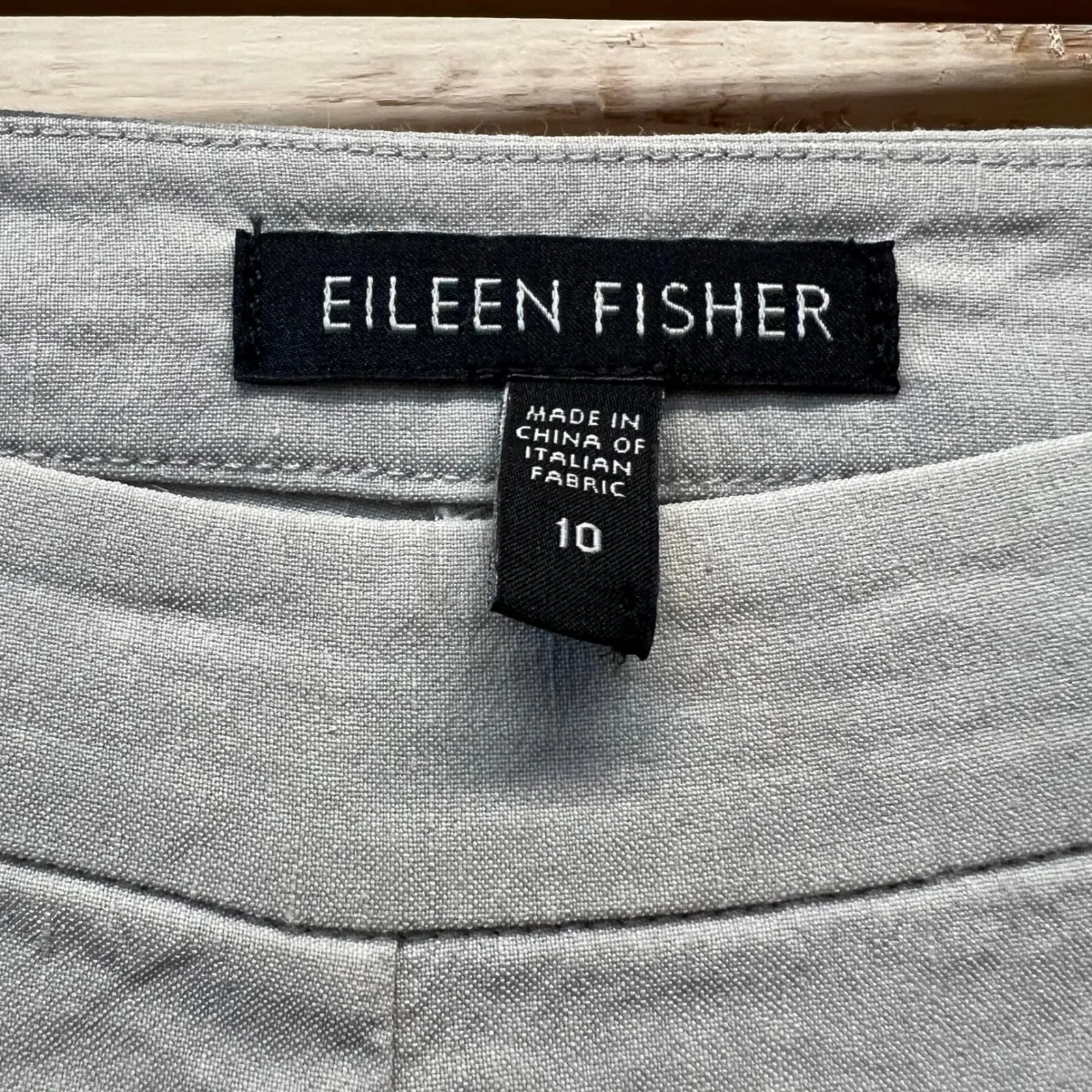 Eileen Fisher Gray Linen Blend Wide Leg Pants Minimalist Quiet Luxury Sz 10 - Image 6