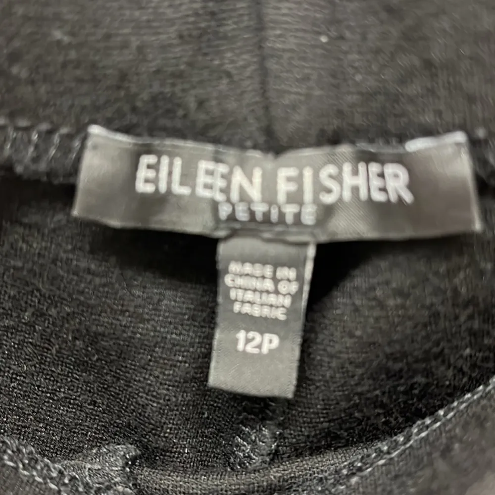 Eileen Fisher Black Soft Stretch Knit Straight Leg Pants 12P - Image 3