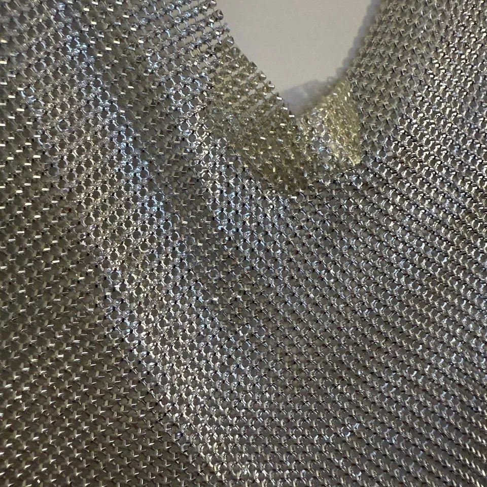 Sequin Silver Shimmer Club Evening Womens Top Small - Image 4