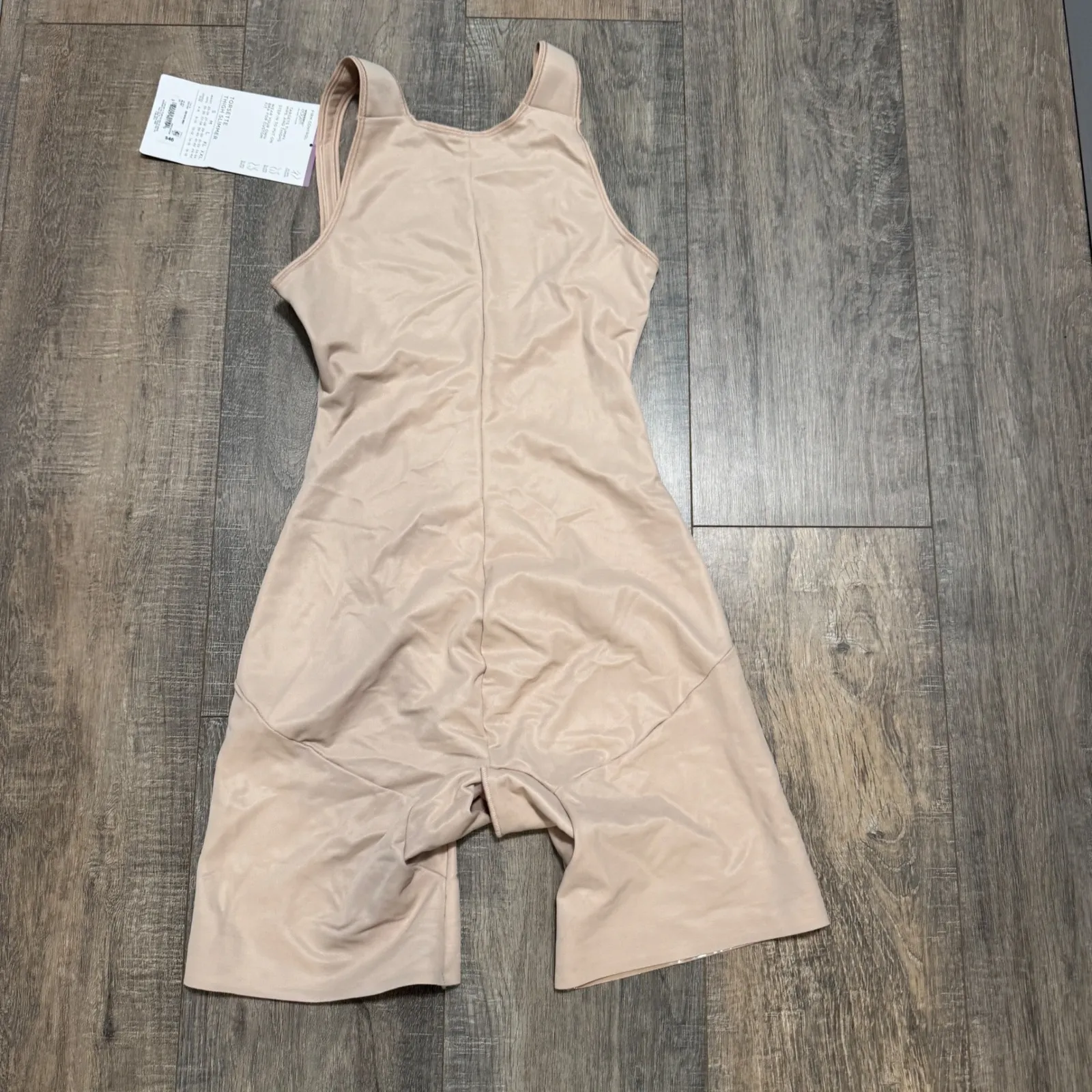 NWT Ambrielle Torsette Thigh Slimmer Shapewear Bodysuit Nude Full Body Large Tan - Image 2