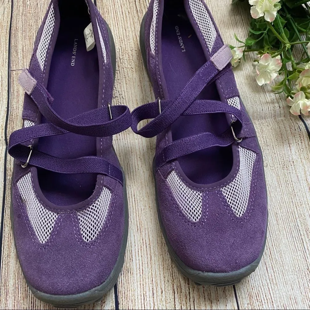 LANDS END Womens Mary Jane Z-Strap Terrain Purple - Image 2