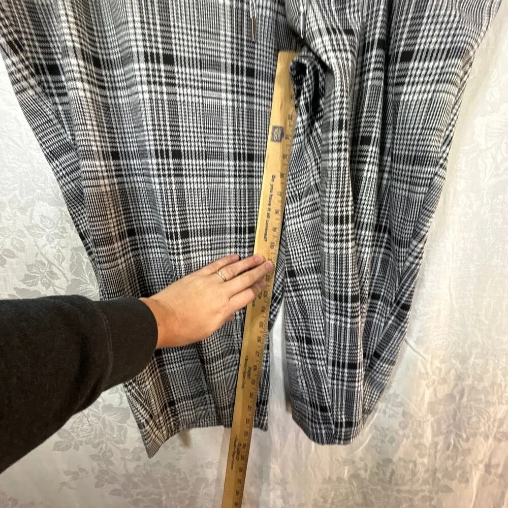 Ava & Viv Pull On Pants 3X Black White Plaid Cropped Pockets - Image 9