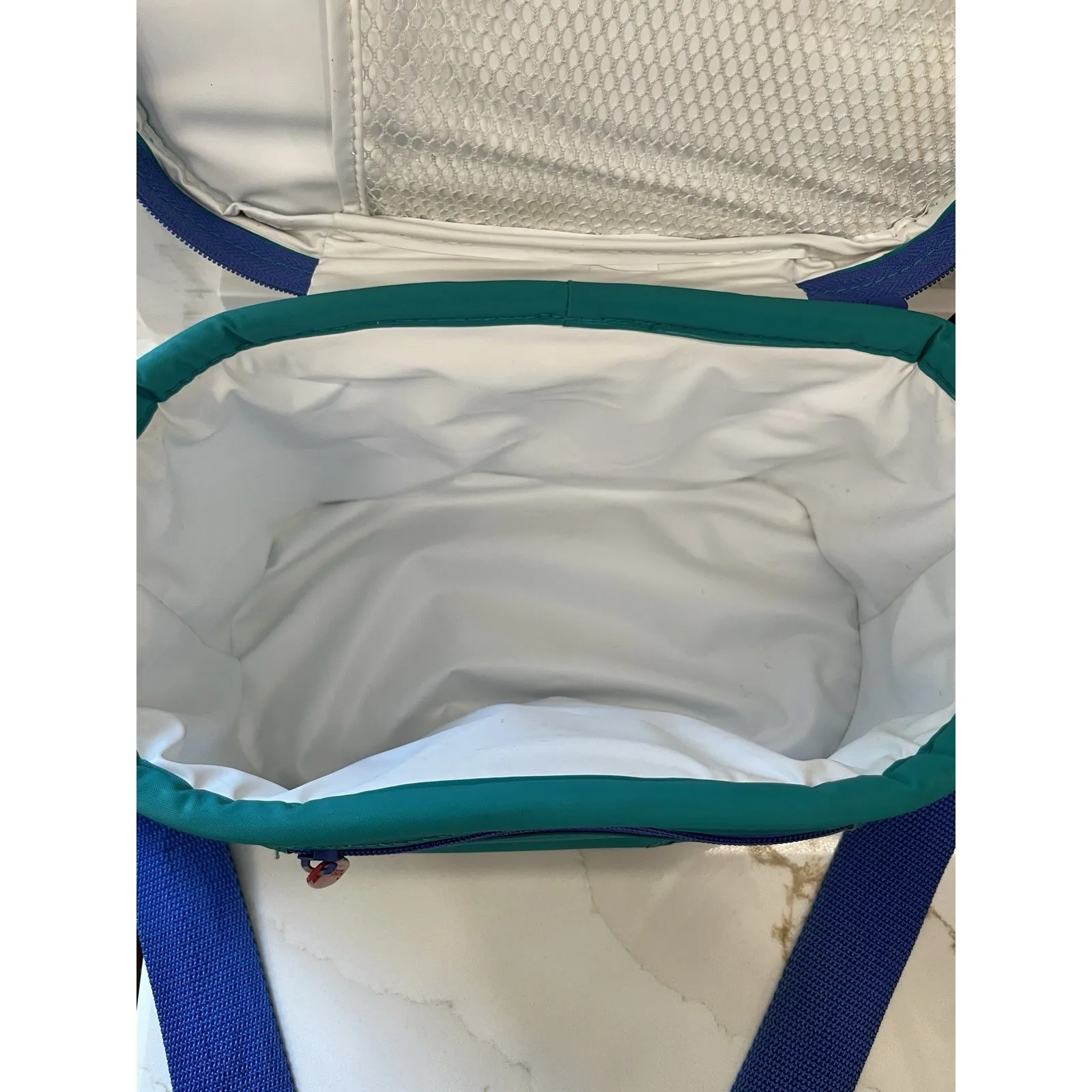 Vintage Rubbermaid 6 Pack Cooler Soft‎ Teal Purple Lunch Bag Strap Zip READ - Image 8