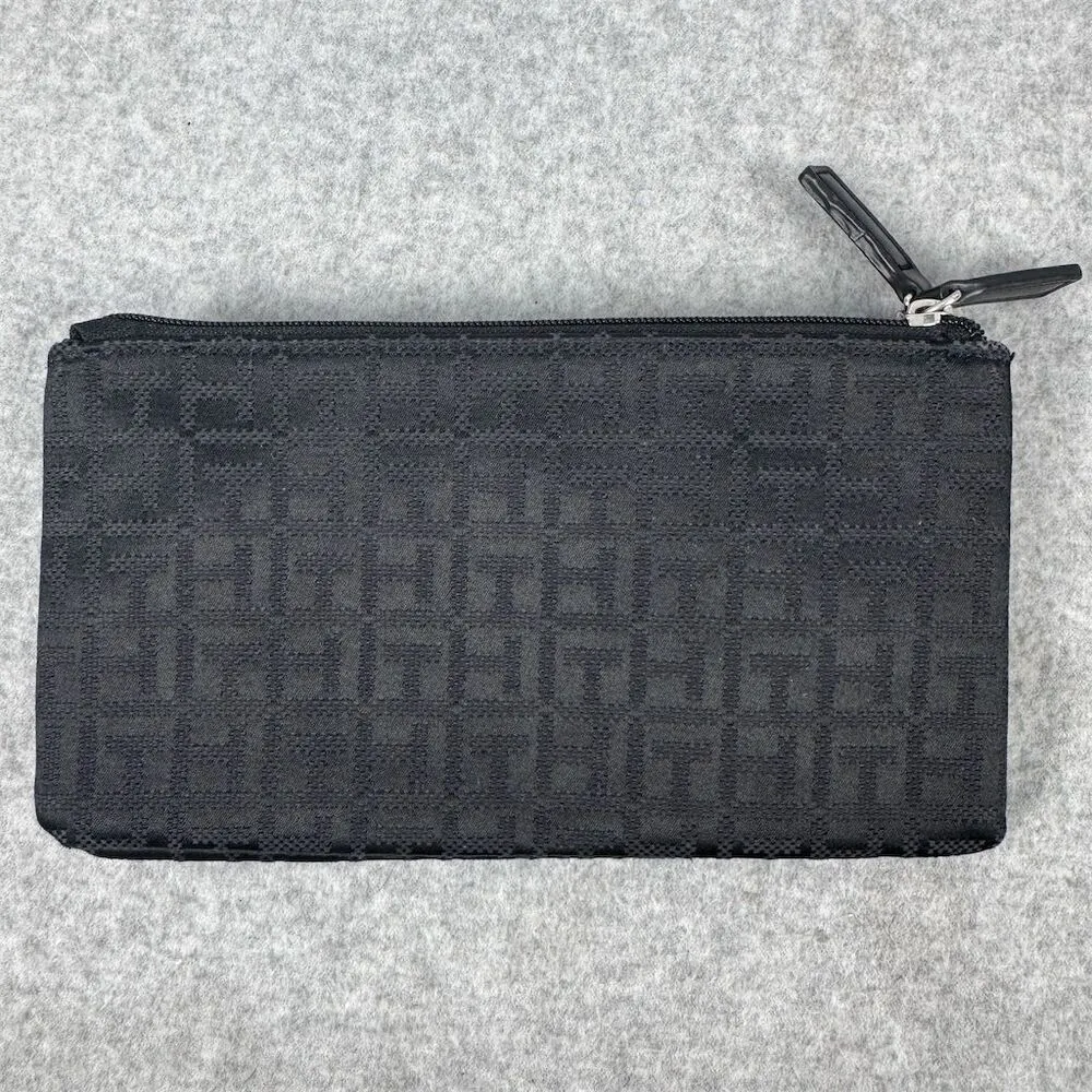Black Wallet Clutch Logo Accents Multiple Compartments - Image 7