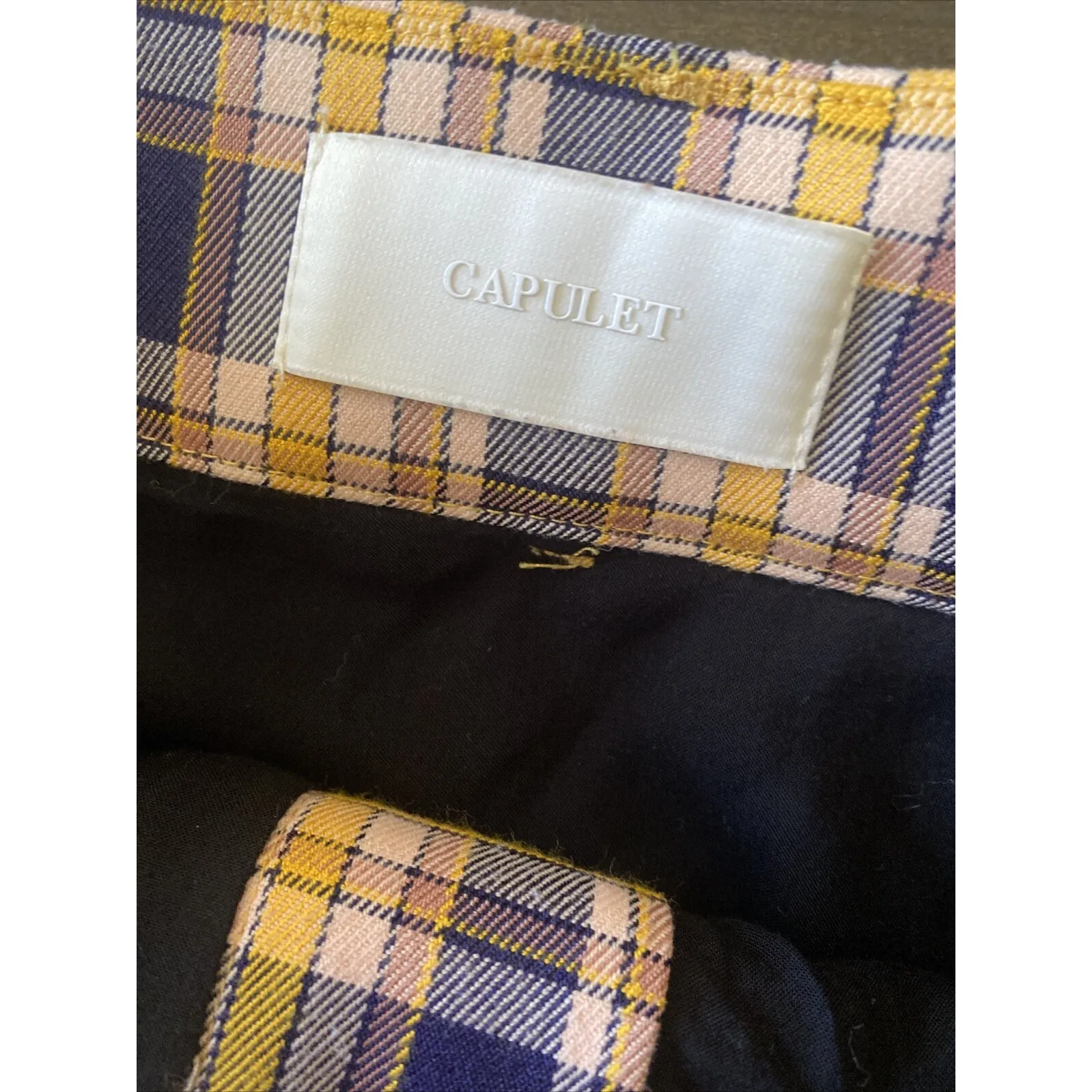 Capulet Women's Revolve XS Lenora Yellow Plaid A-Line Mini Skirt Preppy Academia - Image 7